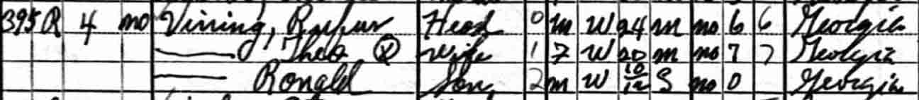 Rufus Vining - Theo [...] - Porterdale Township, Newton County, Georgias
